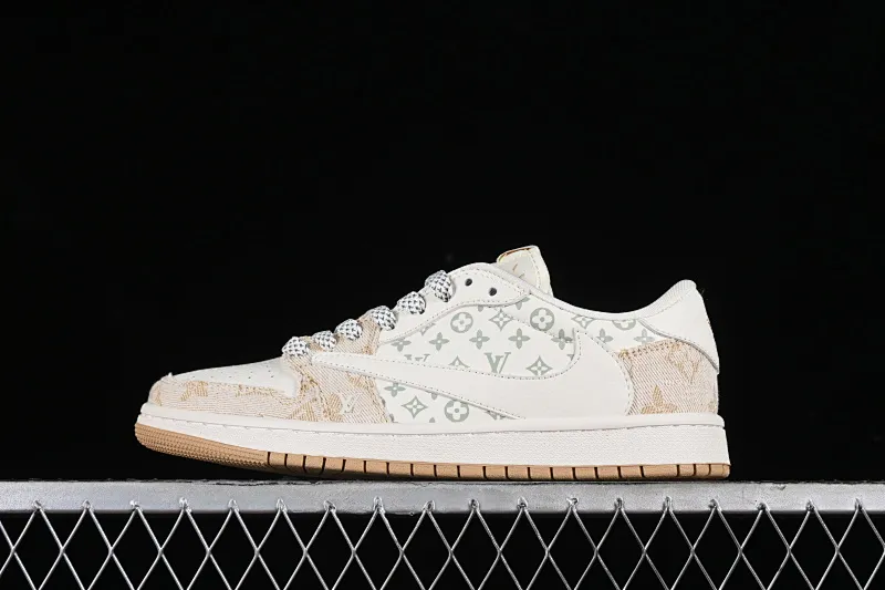 All categories Air Jordan Jordan series basketball shoes Air Jordan 1 Low High-end customized low-top sneakers Travis Scott x Fragment Design x Jordan Air Jordan 1 Low OG SP AJ1 Joe 1 LV khaki denim low-top cultural casual sneakers SJ2068-009